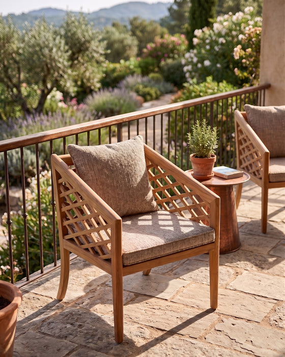 Maya Tekli Masif Ahşap Balkon Koltuğu