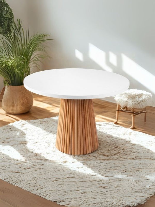 Milas Natural Ahşap Bohem Yemek Masası 110x110