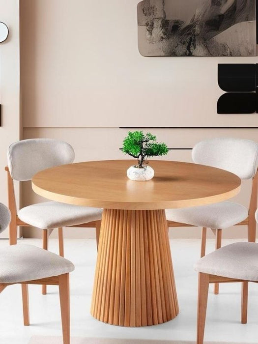 Milas Natural Ahşap Bohem Yemek Masası 90x90