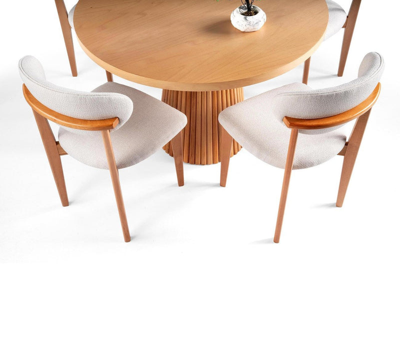 Milas Natural Ahşap Bohem Yemek Masası 90x90