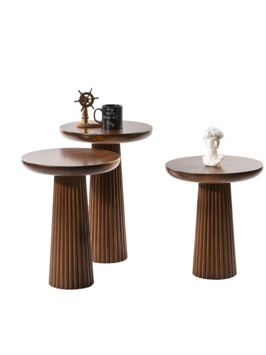 Mira Bohem Üçlü Ahşap Zigon Sehpa