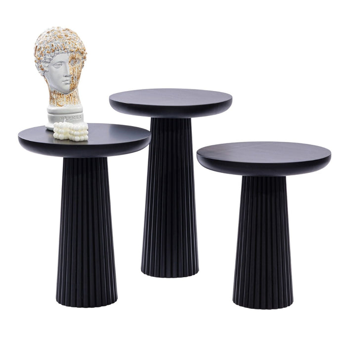 Mira Bohem Üçlü Ahşap Zigon Sehpa