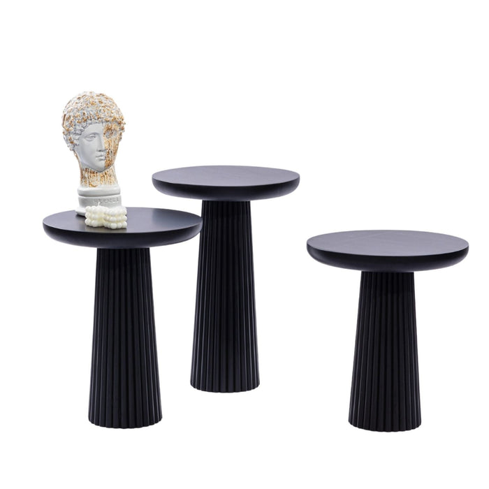 Mira Bohem Üçlü Ahşap Zigon Sehpa