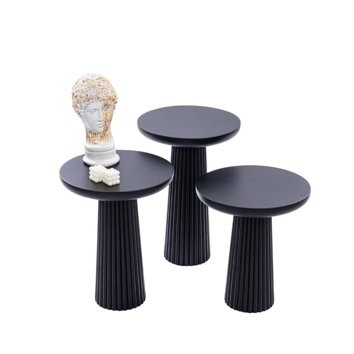 Mira Bohem Üçlü Ahşap Zigon Sehpa