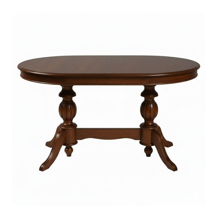 Montclair Çift Baba Ayaklı Masif Ahşap Oval Yemek Masası 100x170