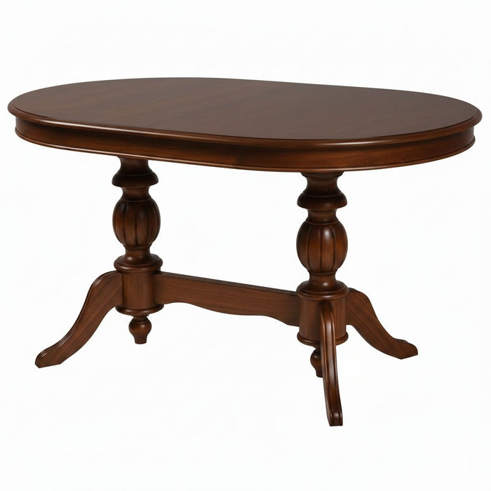 Montclair Çift Baba Ayaklı Masif Ahşap Oval Yemek Masası 100x170