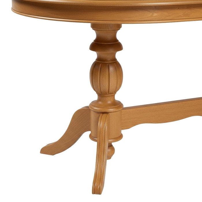 Montclair Çift Baba Ayaklı Masif Ahşap Oval Yemek Masası 100x170