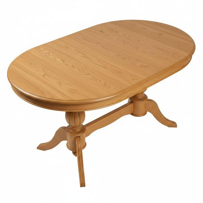 Montclair Çift Baba Ayaklı Masif Ahşap Oval Yemek Masası 100x170