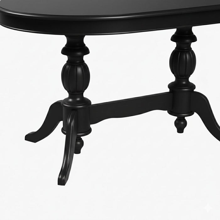 Montclair Çift Baba Ayaklı Masif Ahşap Oval Yemek Masası 100x170