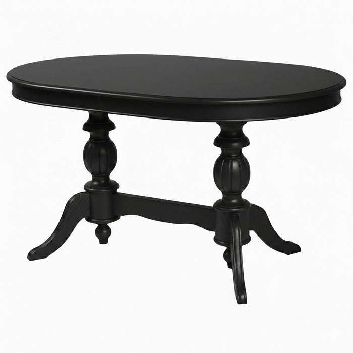 Montclair Çift Baba Ayaklı Masif Ahşap Oval Yemek Masası 100x170