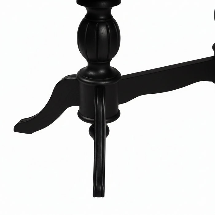 Lindon Çift Baba Ayaklı Açılır Masif Ahşap Oval Yemek Masası 100x170