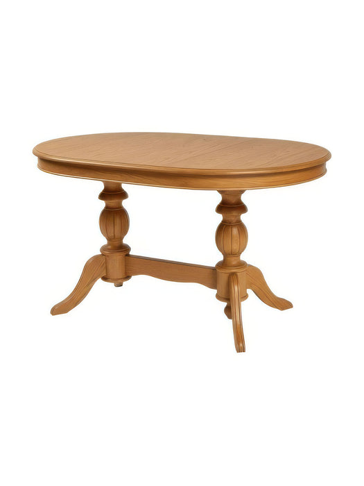 Montclair Çift Baba Ayaklı Masif Ahşap Oval Yemek Masası 100x170