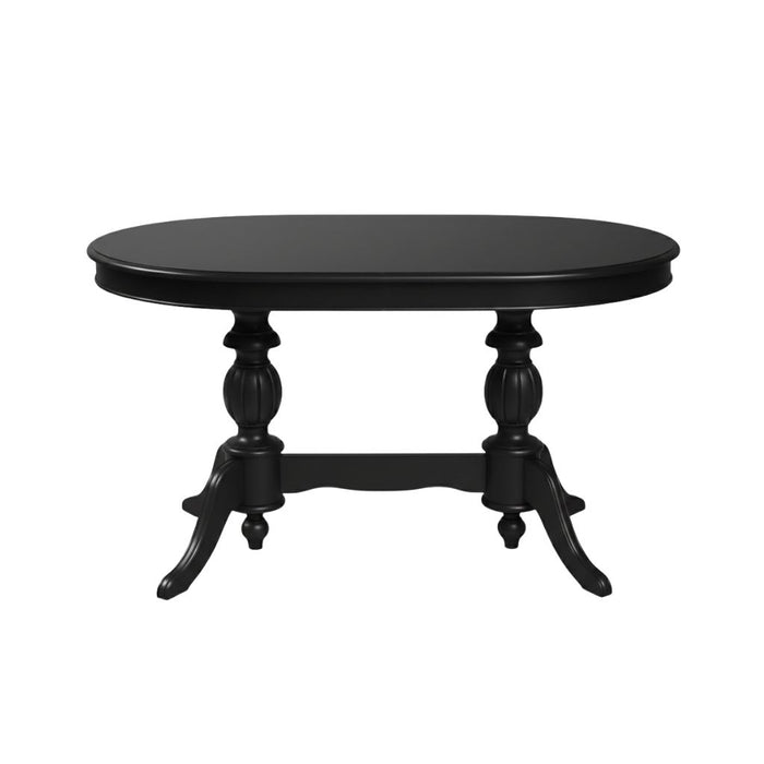 Montclair Çift Baba Ayaklı Masif Ahşap Oval Yemek Masası 90x140
