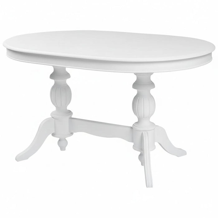 Montclair Çift Baba Ayaklı Masif Ahşap Oval Yemek Masası 90x140