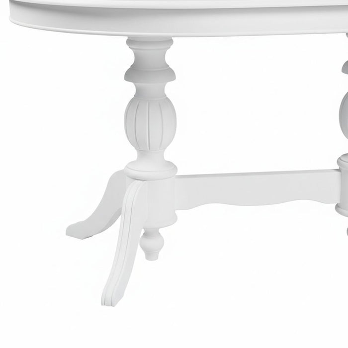 Montclair Çift Baba Ayaklı Masif Ahşap Oval Yemek Masası 90x140