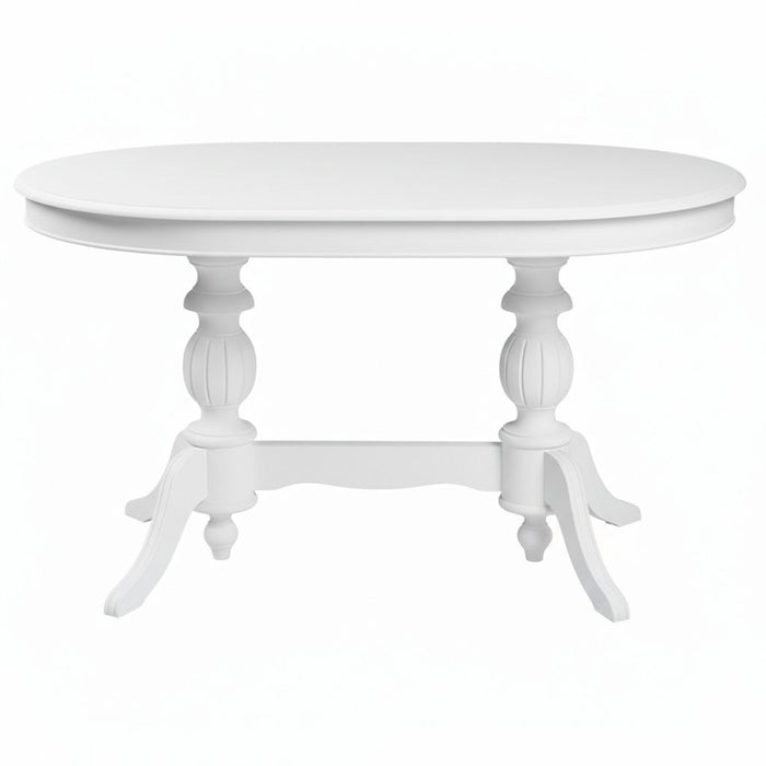 Montclair Çift Baba Ayaklı Masif Ahşap Oval Yemek Masası 100x170