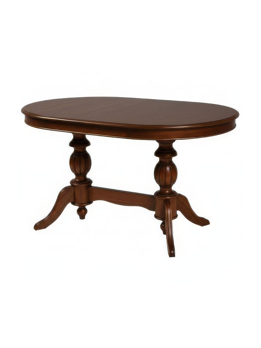 Montclair Çift Baba Ayaklı Masif Ahşap Oval Yemek Masası 90x140