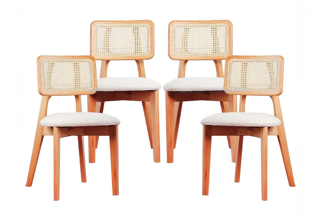 Niyegara İskandinav Natural Ahşap Masa Sandalye Takımı 90x130