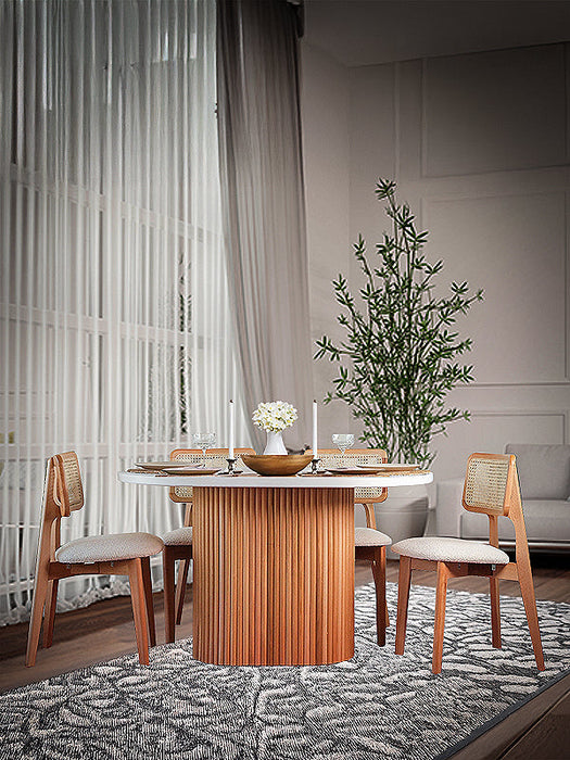 Niyegara İskandinav Natural Ahşap Masa Sandalye Takımı 90x130