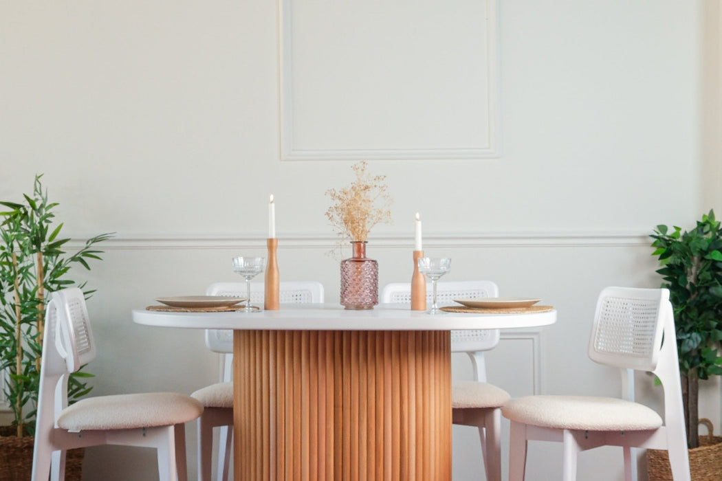 Niyegara İskandinav Natural Ahşap Masa Sandalye Takımı 90x130