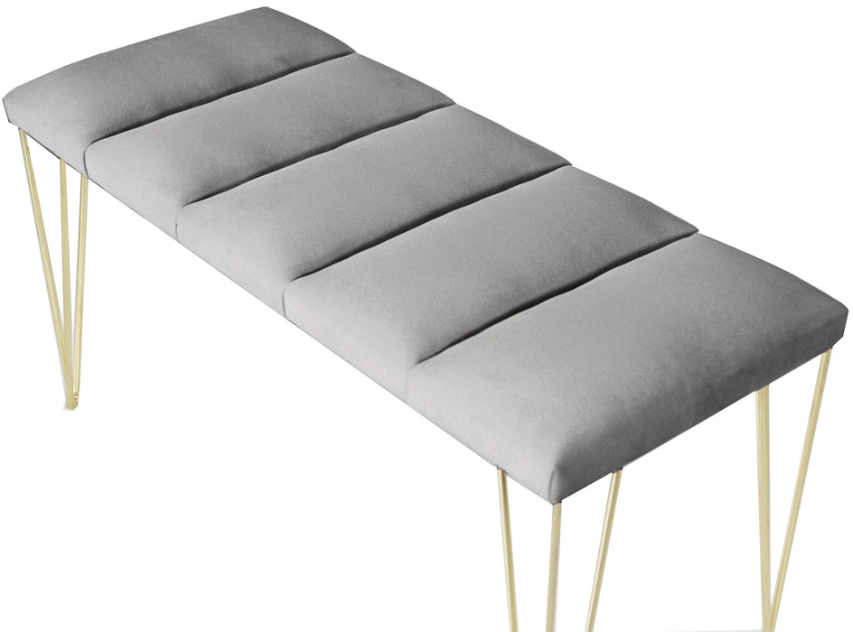 LUSTRO GOLD PUF- Dilimli Model Gold Metal Ayaklı Puf,Bench