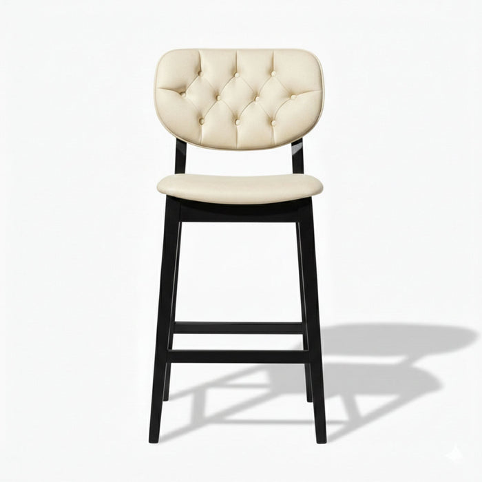 Olivya Kapitoneli Ahşap Bar Sandalyesi