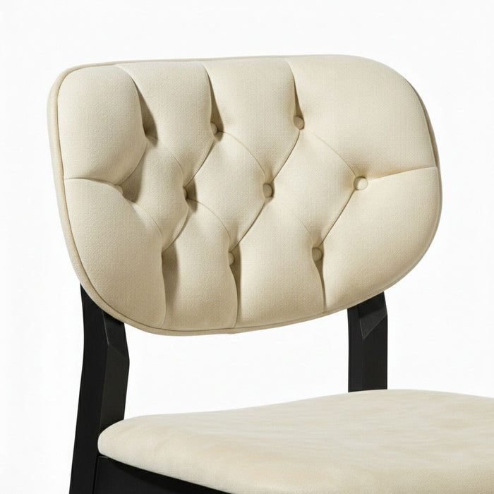 Olivya Kapitoneli Ahşap Bar Sandalyesi