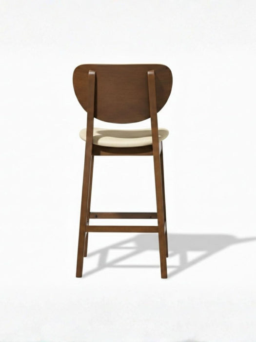 Olivya Kapitoneli Ahşap Bar Sandalyesi