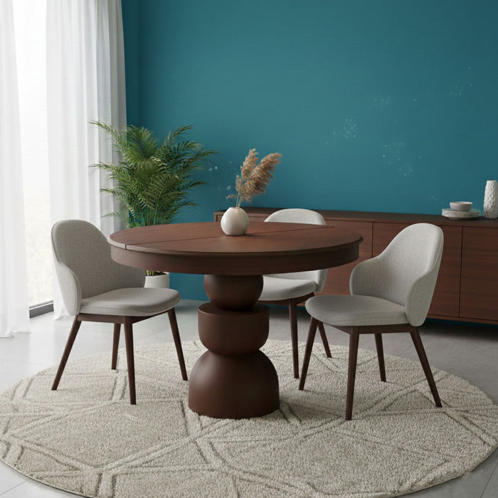 Orbis Açılır Yuvarlak Ahşap Yemek Masası 120x120