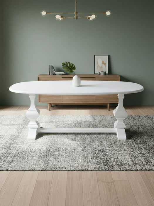 Orleans Fransız Still Oval Ahşap Yemek Masası 90x180
