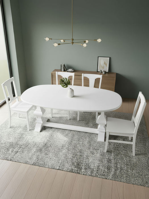 Orleans Fransız Still Oval Ahşap Yemek Masası 90x180