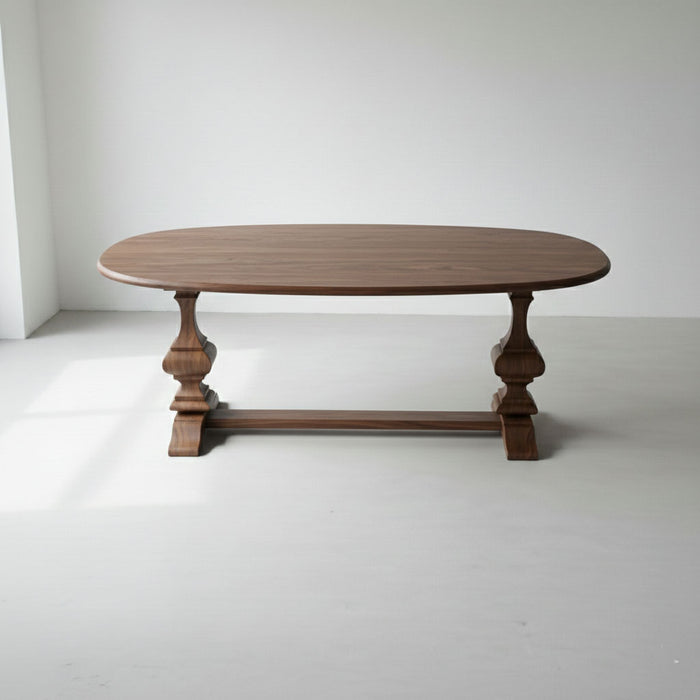 Orleans Fransız Still Oval Ahşap Yemek Masası 90x180