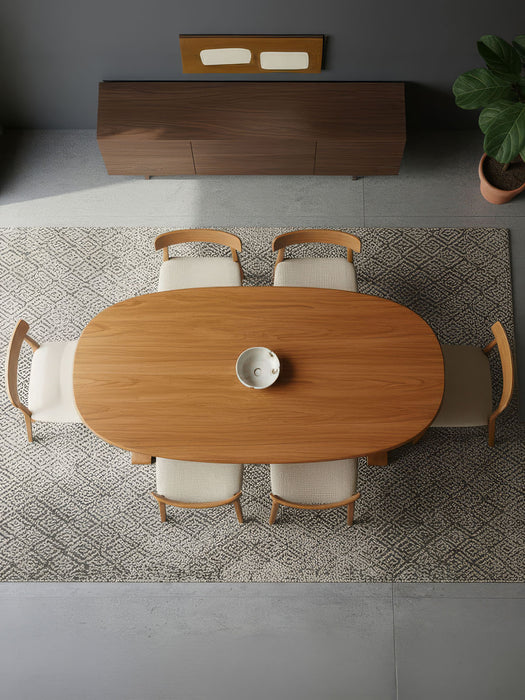 Orleans Fransız Still Oval Ahşap Yemek Masası 90x180