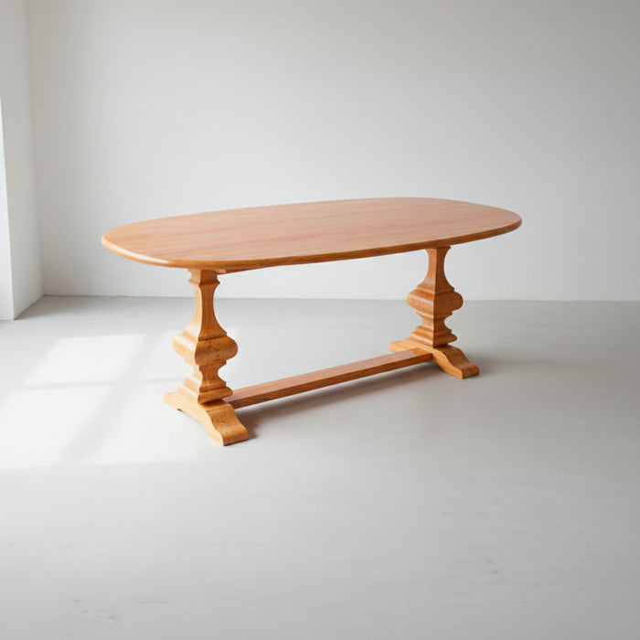 Orleans Fransız Still Oval Ahşap Yemek Masası 90x180