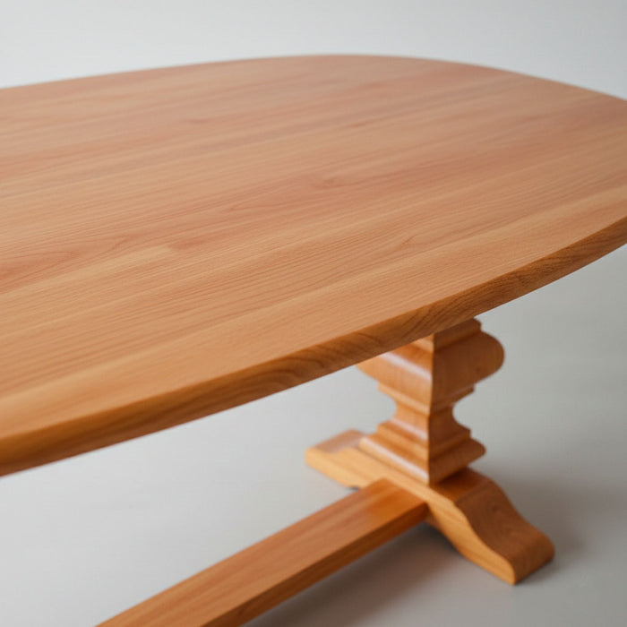 Orleans Fransız Still Oval Ahşap Yemek Masası 90x180