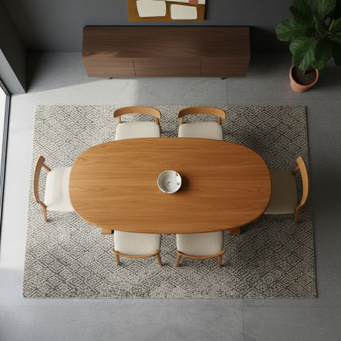 Orleans Fransız Still Oval Ahşap Yemek Masası 90x180