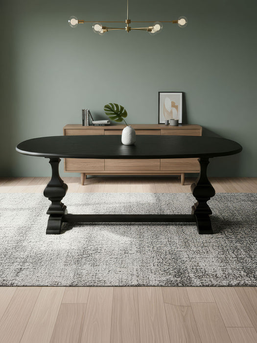 Orleans Fransız Still Oval Ahşap Yemek Masası 90x180