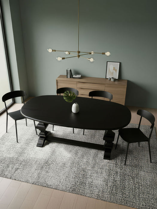 Orleans Fransız Still Oval Ahşap Yemek Masası 90x180