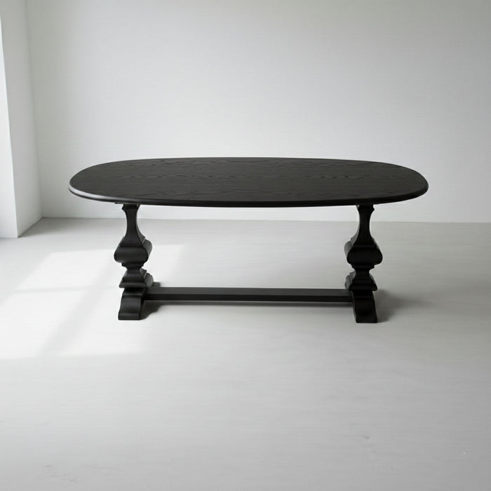 Orleans Fransız Still Oval Ahşap Yemek Masası 90x180