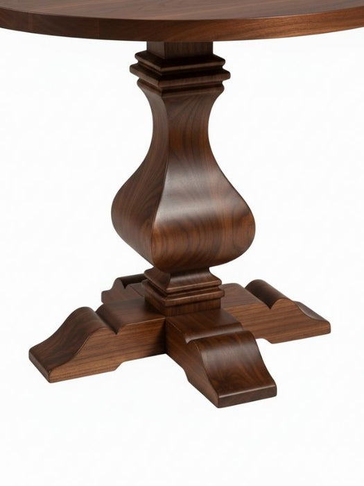 Orleans Fransız Still Yuvarlak Ahşap Yemek Masası 100x100