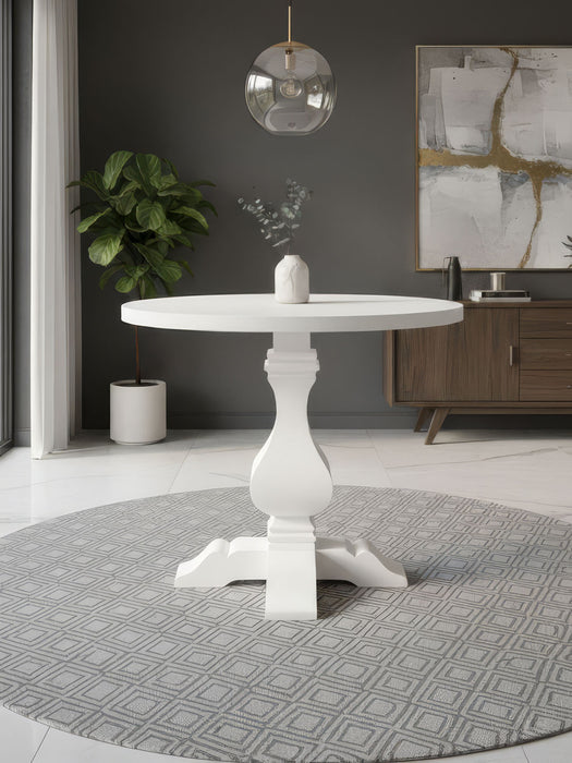 Orleans Fransız Still Yuvarlak Ahşap Yemek Masası 100x100