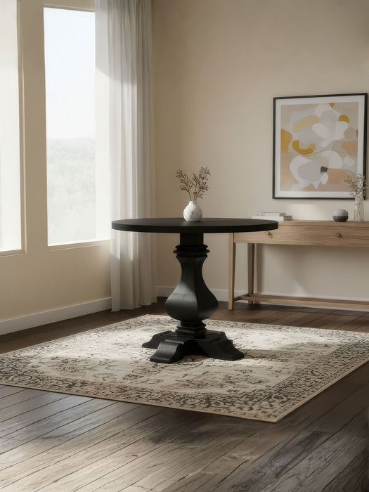 Orleans Fransız Still Yuvarlak Ahşap Yemek Masası 100x100