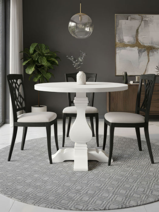 Orleans Fransız Still Yuvarlak Ahşap Yemek Masası 120x120