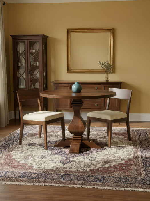 Orleans Fransız Still Yuvarlak Ahşap Yemek Masası 90x90