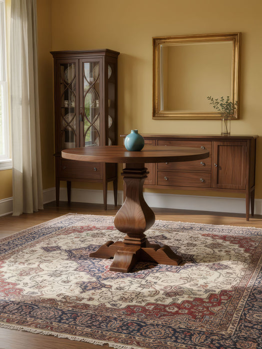 Orleans Fransız Still Yuvarlak Ahşap Yemek Masası 90x90