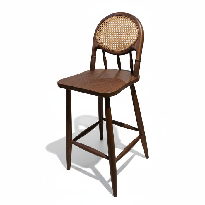 Orlena Hazeranlı Ahşap Bar Sandalyesi