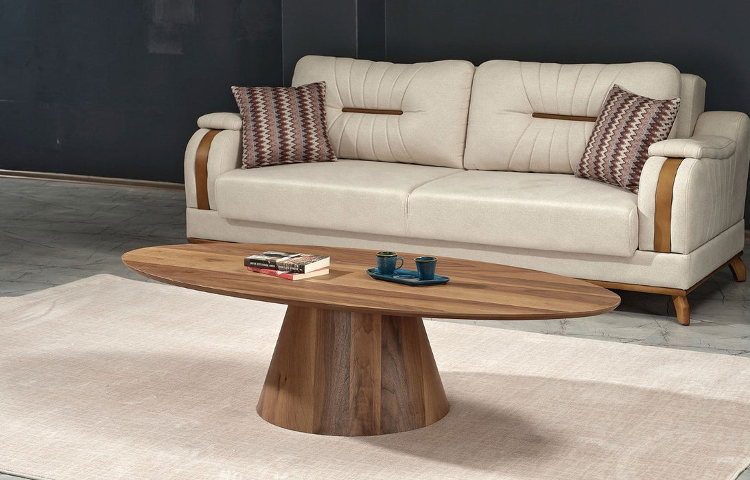 Oslo Ceviz Oval Orta Sehpa