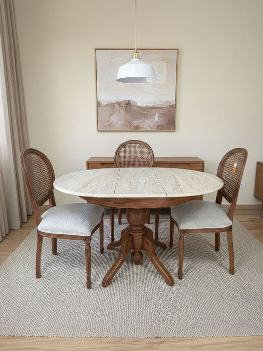 Paros Açılır Traverten Mutfak Masası 100x100