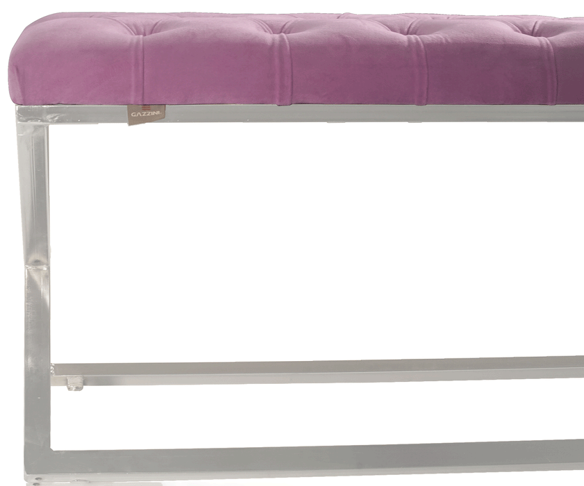 Varcera Silver Puf - Gümüş Kaplama Kapitoneli Chester Model Bench Puf