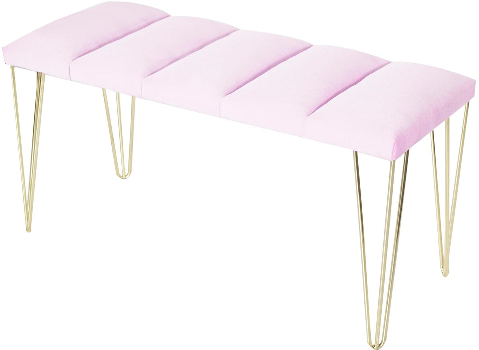 LUSTRO GOLD PUF- Dilimli Model Gold Metal Ayaklı Puf,Bench